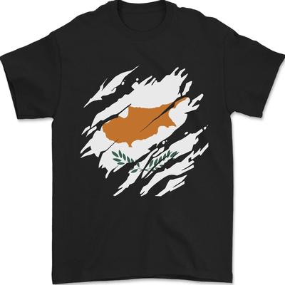 Torn Cyprus Flag Cypriot Day Football T-Shirt 100% Cotton Sizes S–5XL