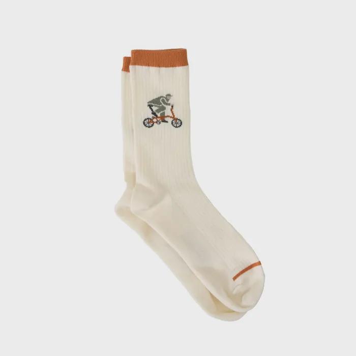 BICYCLE GRAPHIC SOCKS - IVORY (P265ASO104)
