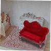 VICASKY Miniature Sofa, Wooden, 1/12 Scale, Miniature Furniture, Miniature Chair, 1/12 Dollhouse Decor, Accessory, Miniature Small Item (Red)
