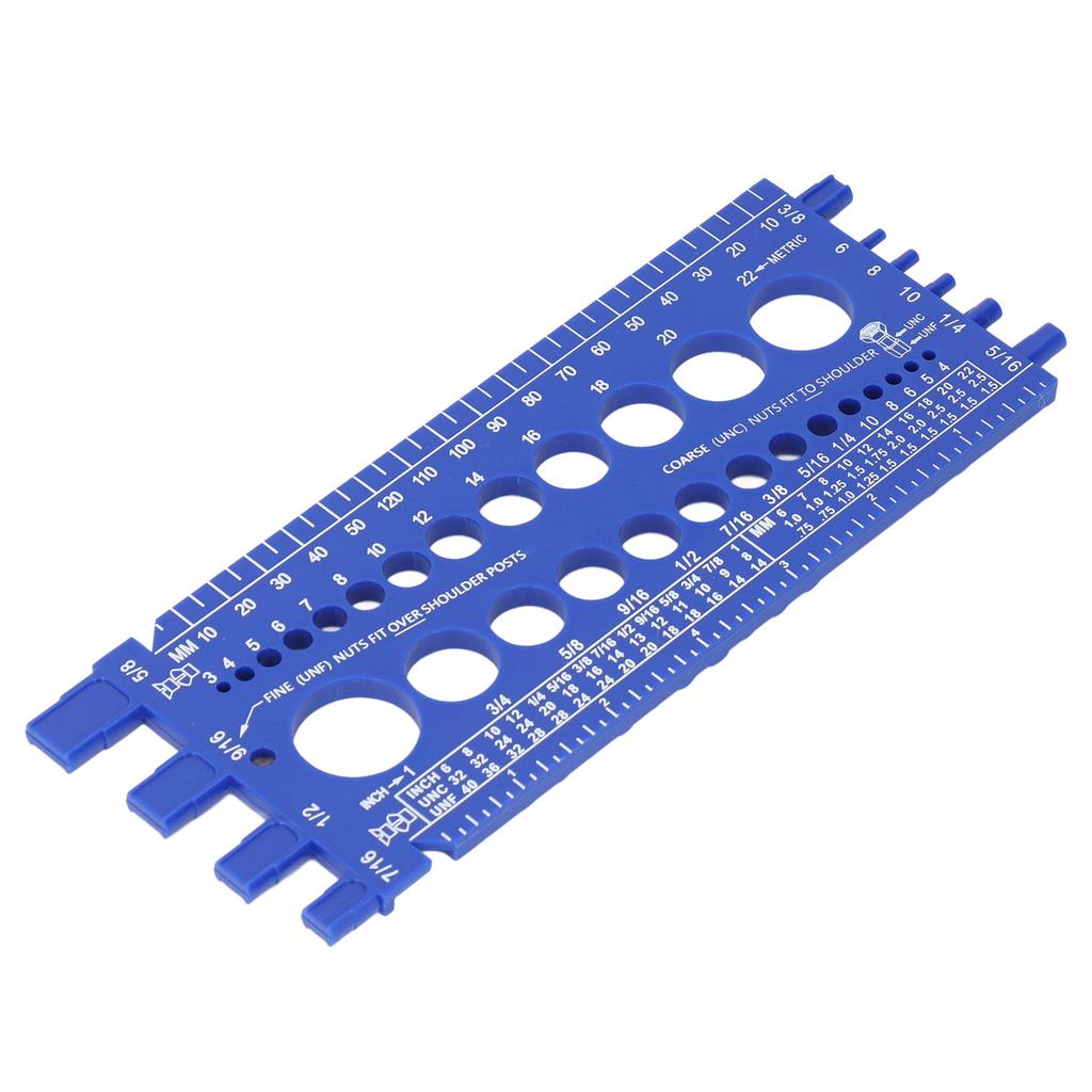 Nut Bolt Thread Gauge Checker M3 To M22 Metric and #4 To 3 4 Imperial Sizes Bolt and Nut Identifier Gauge Blue