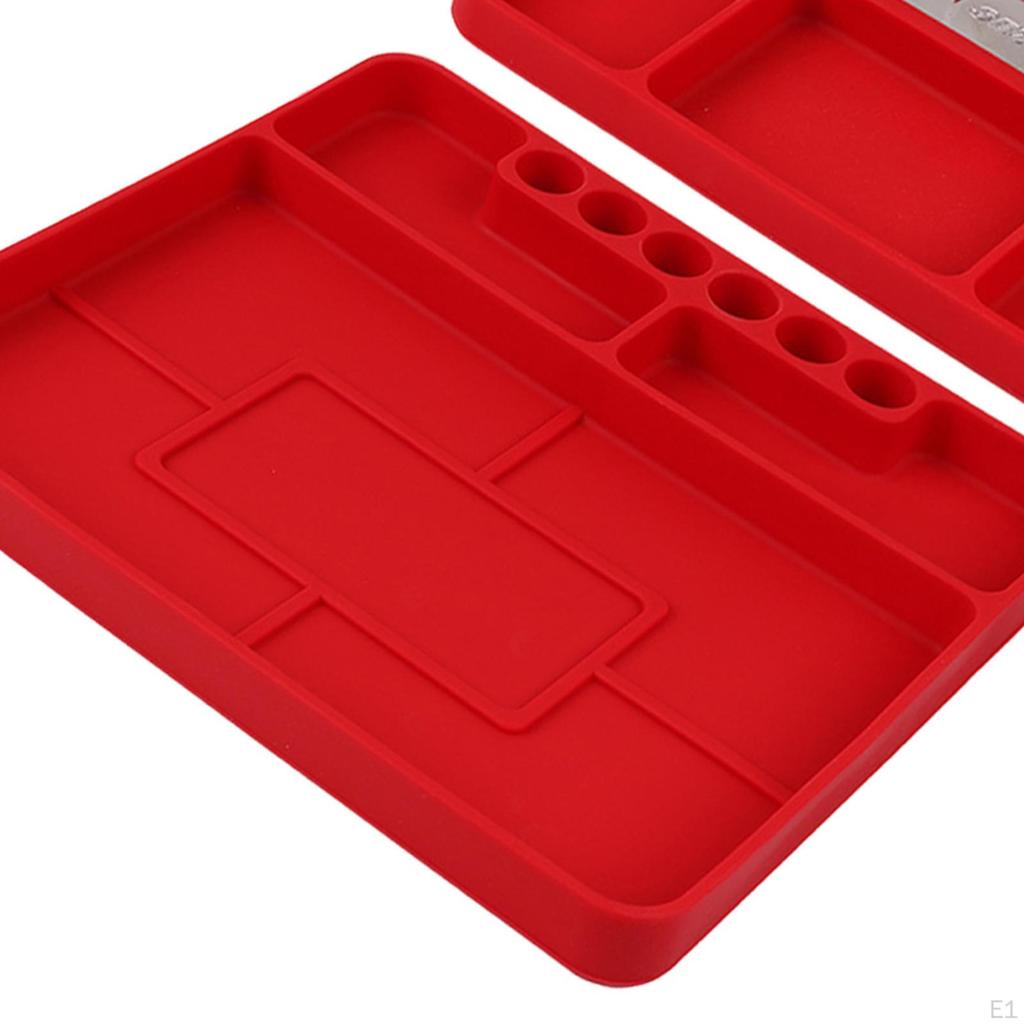2 Pieces Silicone Tool Trays Heat Resistant Flexible Automotive Storage