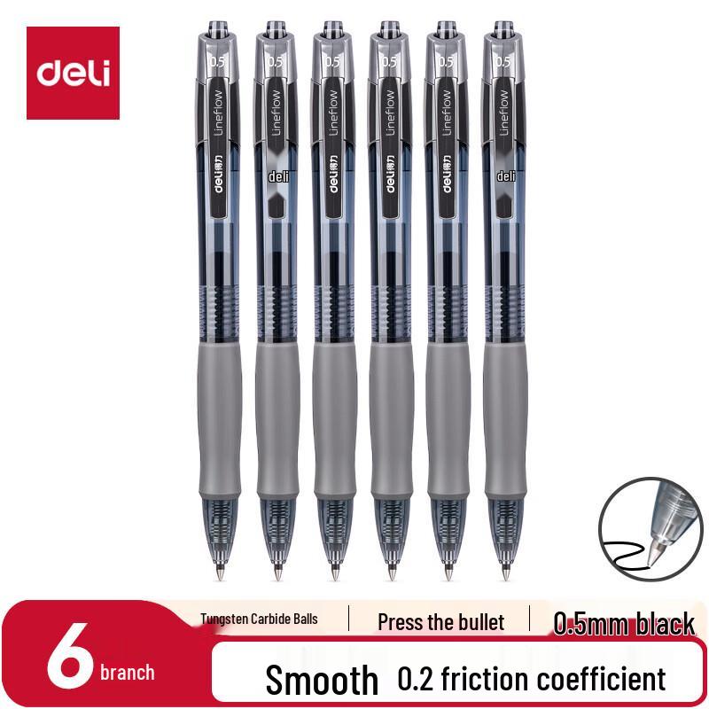 Deli Retractable Gel Pens, 0.5mm
