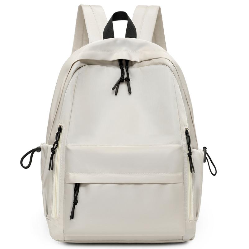 Solid Color Backpack Men's And Women's Large Capacity Travel Backpack Student Schoolbag