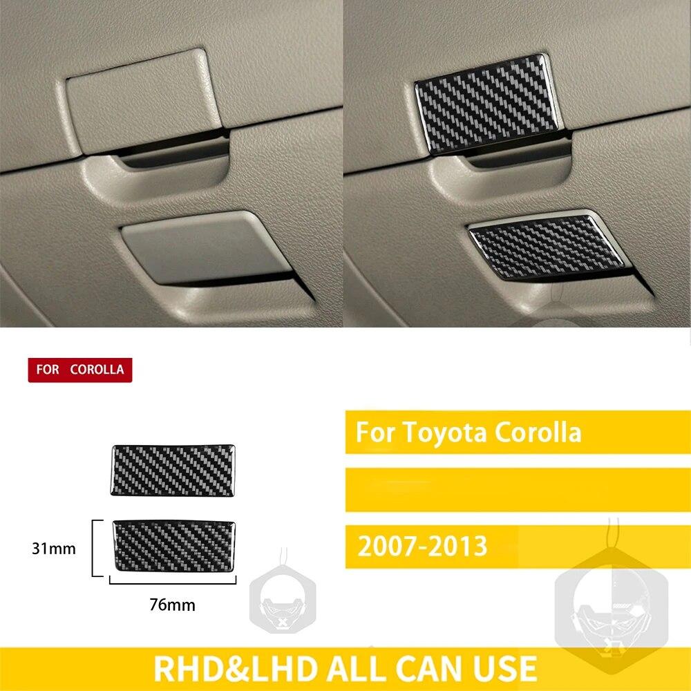 For Toyota Corolla 2007 2008 2009 2010 2011 2012 2013 Accessories Carbon Fiber Interior Codriver Storage Box Handle Trim Sticker