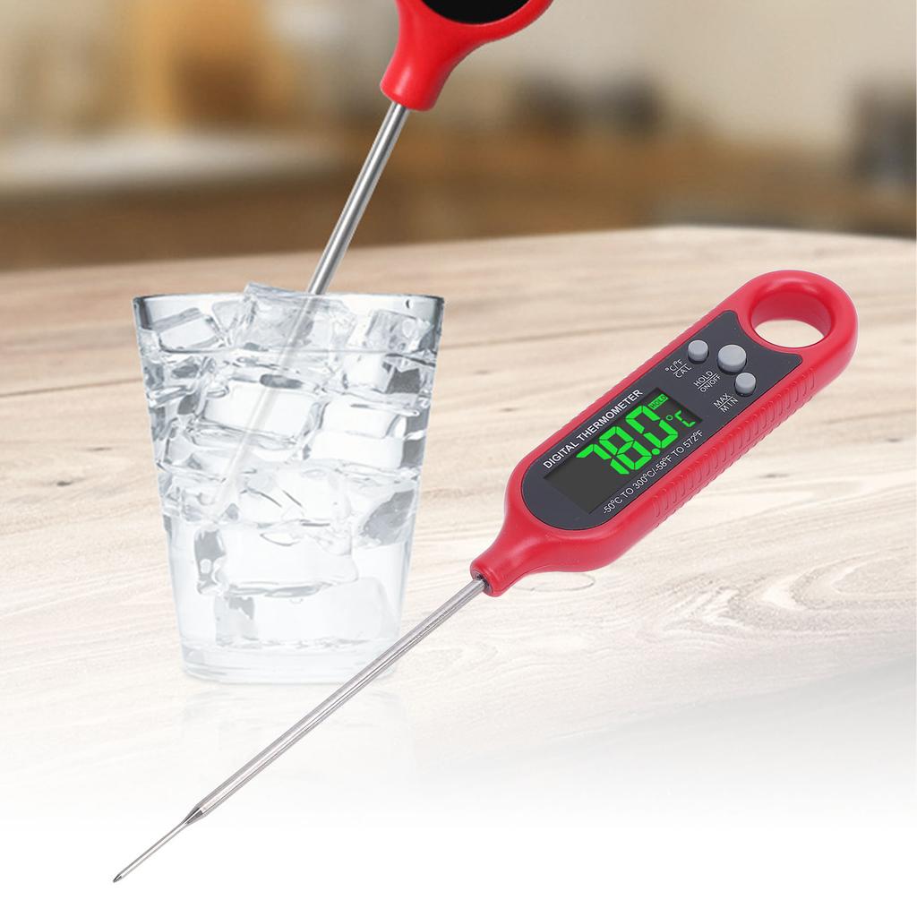 Digital Mt Temperature Probe, Food Thermometer, Stainless Steel Probe Pen,   Time with Magnetic LCD Display for Kitchen BBQ