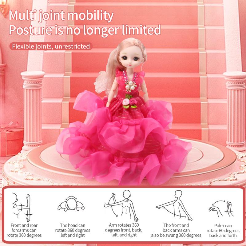 Electric Universal Walking Doll With Music And Dance, Wedding Dress Princess With Led Lights And Pleasant Music, Play House Toy,