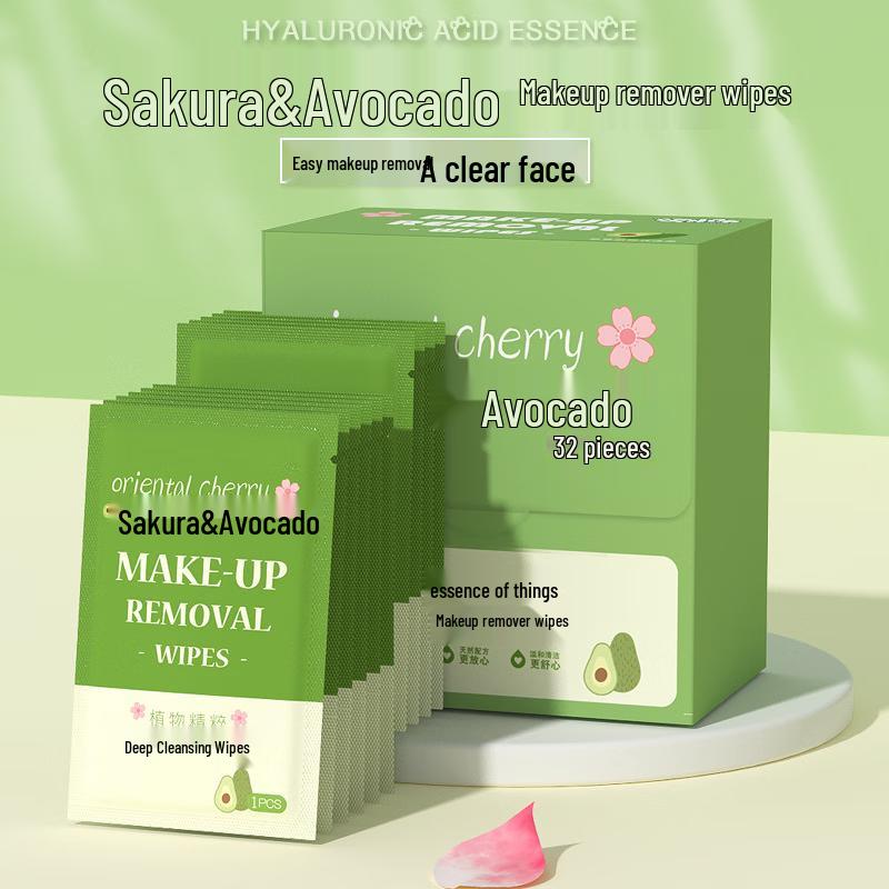 Yili Avocado Plant Essence Makeup Remover Wipes 32 sheets x 3 packs