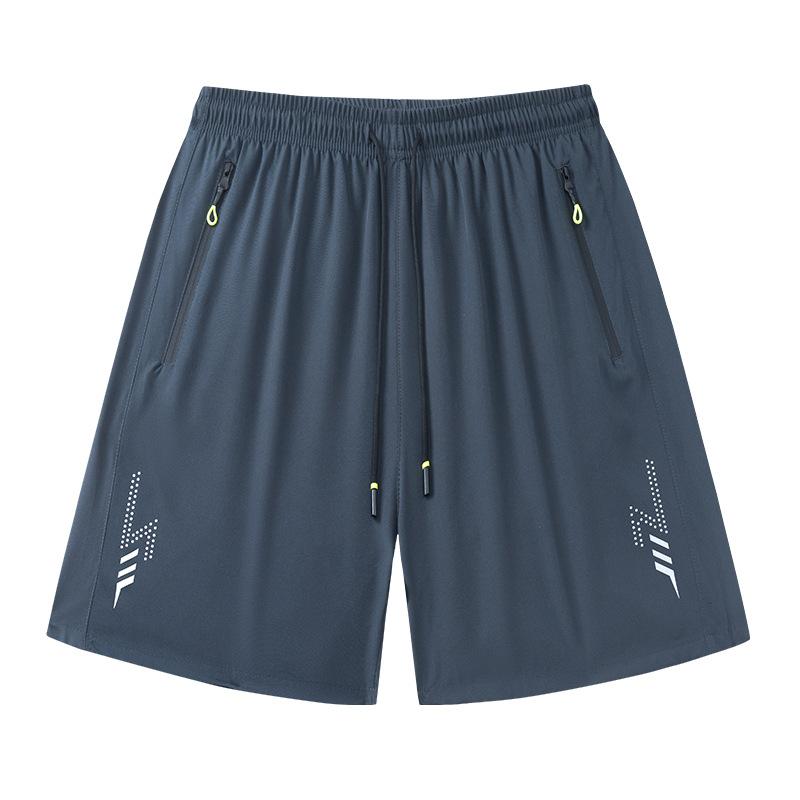 New summer quick-drying sports shorts loose lightning fitness running beach pants waterproof zipper pocket design