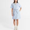 Timberland Solid Color Button Down Short Sleeve Dress Women Dresses Blue Purple Gray A6AEH-DJ0
