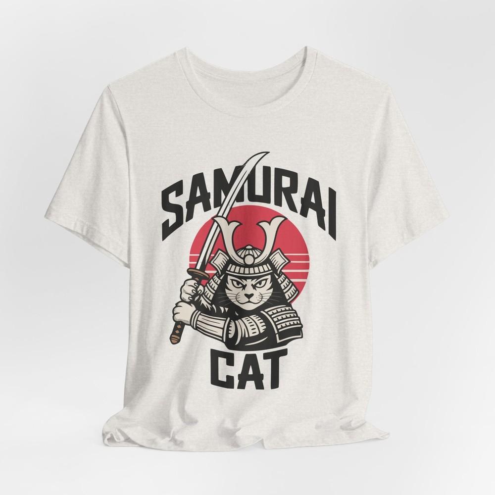Samurai Cat Graphic TShirt | Warrior Cat Japanese Style Streetwear Tee Unisex T-Shirt S