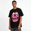 Trendy Pink Skull Number Print Casual Short Sleeve T-Shirt Pure Cotton T-shirt