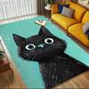 1pc Black Cat Themed Rug for Home Decor, Non-slip Office Carpet, Chair Mat, Outdoor Mat, Christmas and Halloween Gifts-0731041