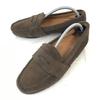 Suede Leather Loafers Moccasins 24.0 Brown(USED)