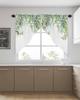 Valance Curtain Green Leaves Swag Kitchen Watercolor Botanical Living Room Bedroom Decorative Small Curtains Polyester With Rod Pocket Great Decor