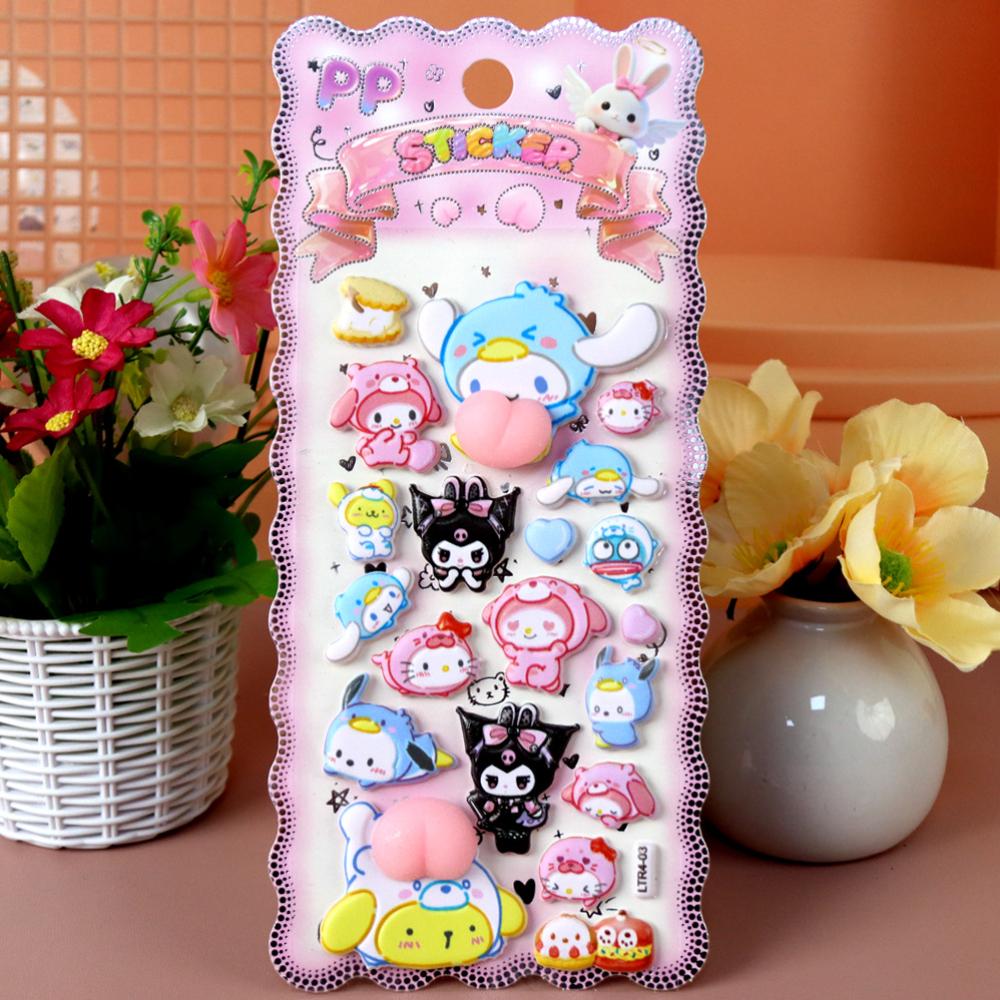 

Adorable Sanrio Squishy Butt Stickers 3D Puffy Decals designed for Children DIY Journal and Scrapbook great for daily use