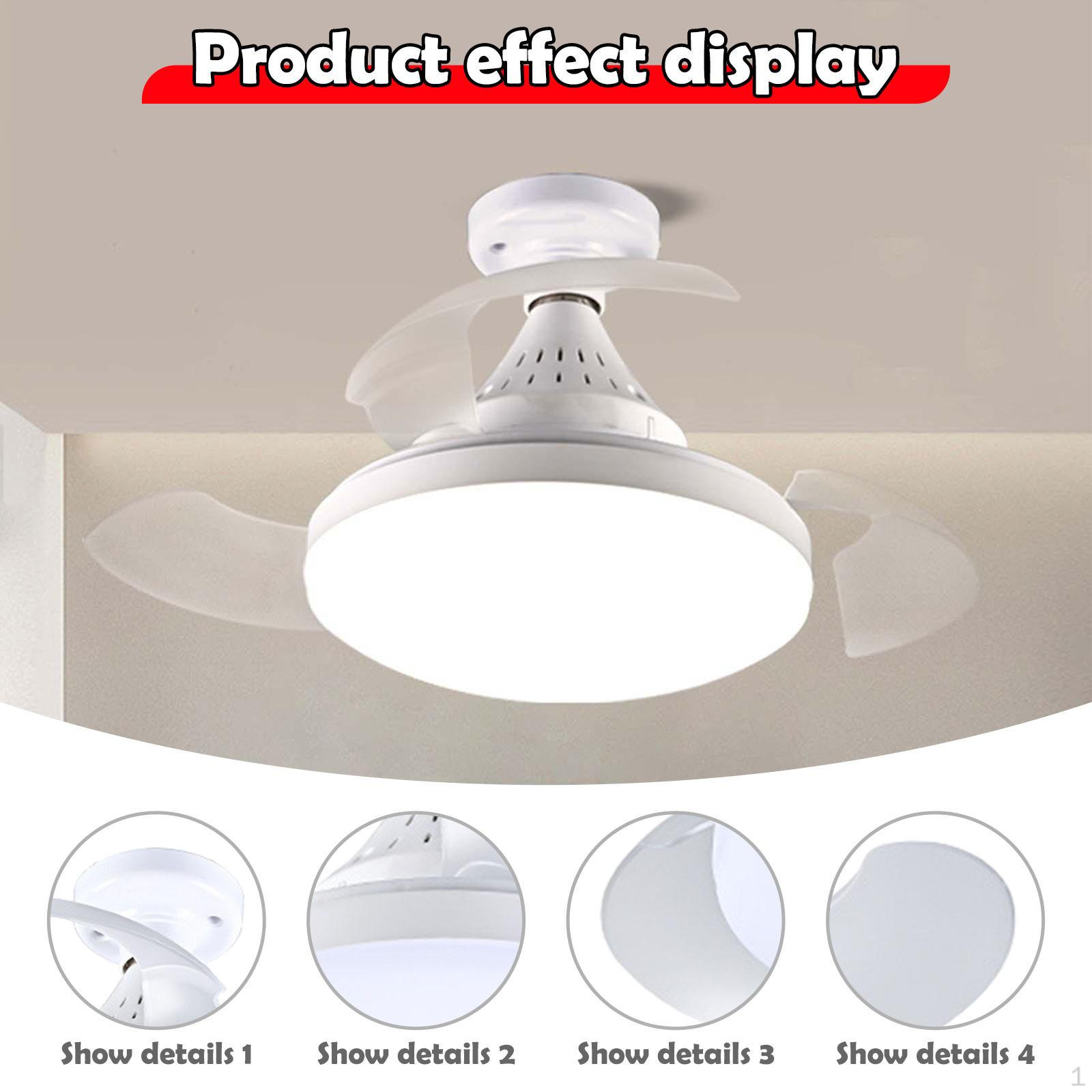 

E27 Вентилятор с подсветкой Пульт дистанционного управления Низкий уровень шума Яркий Регулируемый Базовый Светильник для