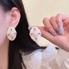 Vintage Retro Flower Stud Earrings - Light Luxury, High-End Design, Versatile for Women's Accessories