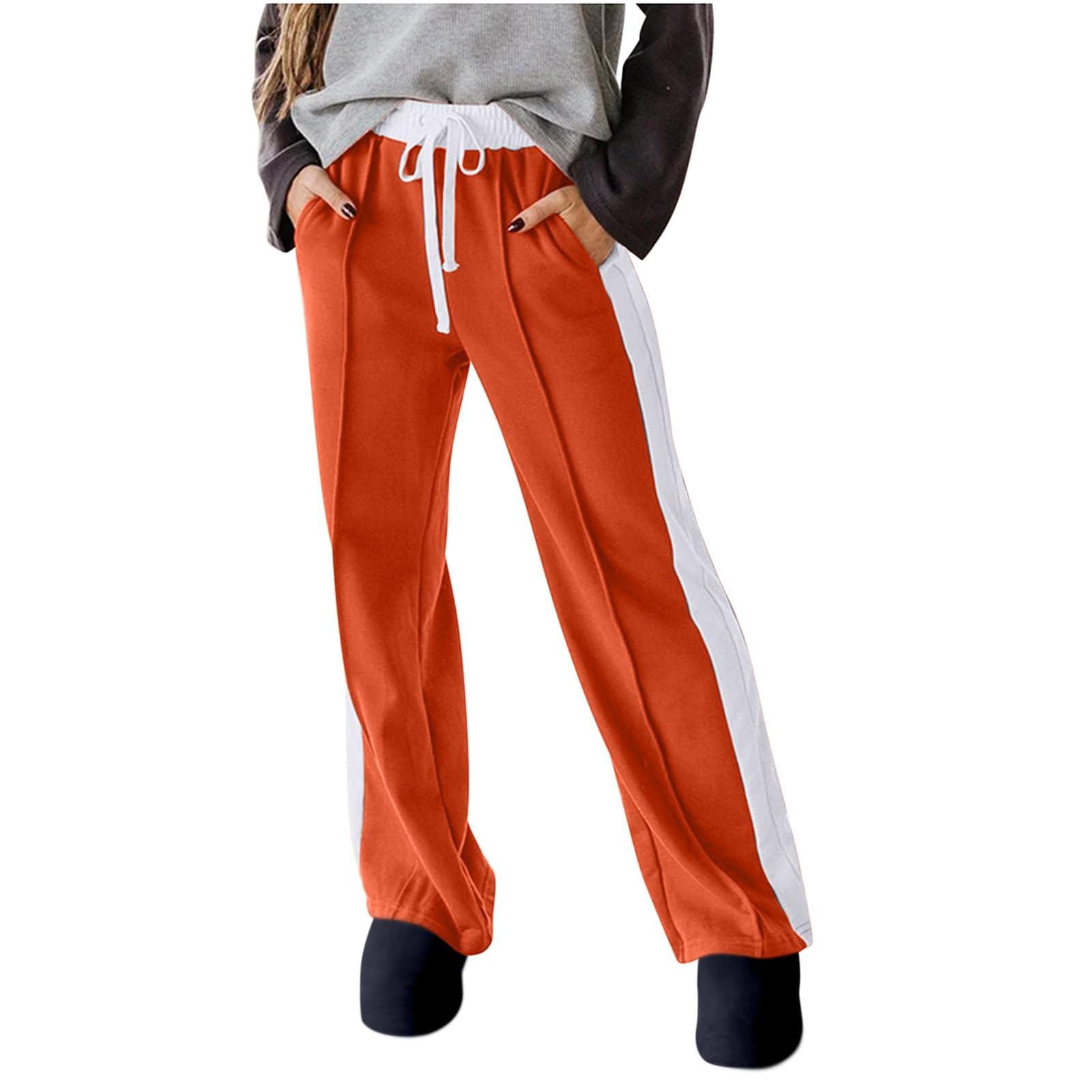 

Женские повседневные модные однотонные брюки прямого кроя с эластичной талией на кулиске и карманами XL шафрановый