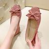 Fashion Ladies Footwear Slip-on Square Toe With Bow Women's Flat Shoes Comfortable Chic and Elegant Low Price Korean Style Popular Shoe