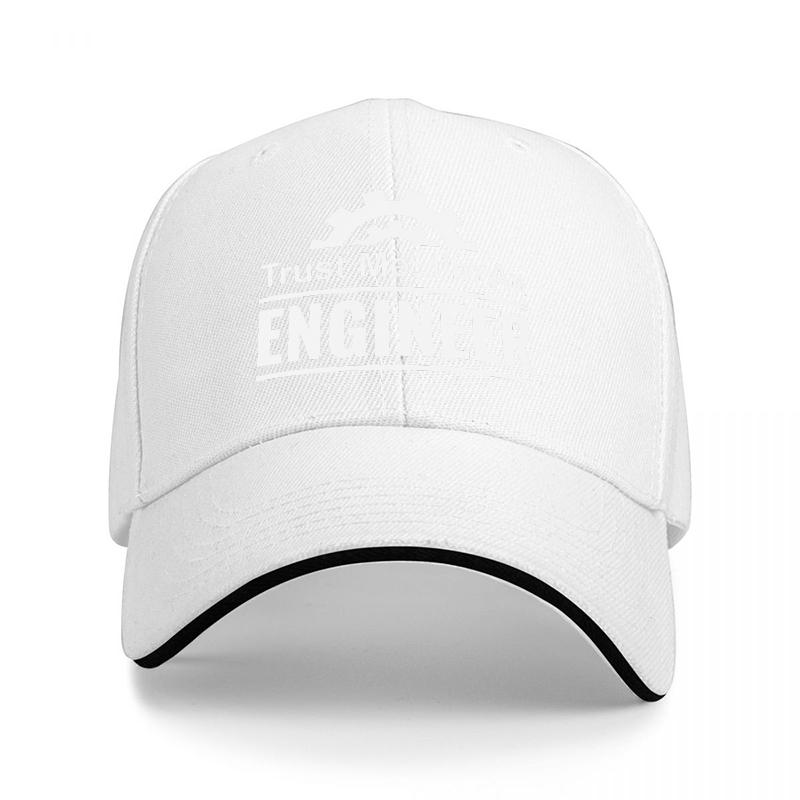 Trust Me Im An Engineer Gear Logo Baseball Cap Black and White Design for Engineering Enthusiasts and Professionals