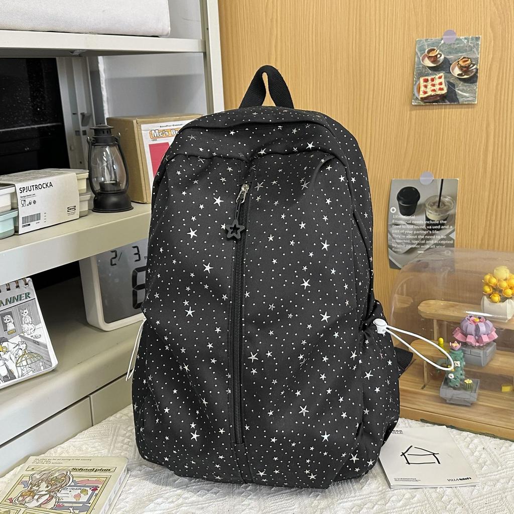 Schoolbag high value star backpack female college student lightweight simple schoolbag Korean ins style high school student casual backpack