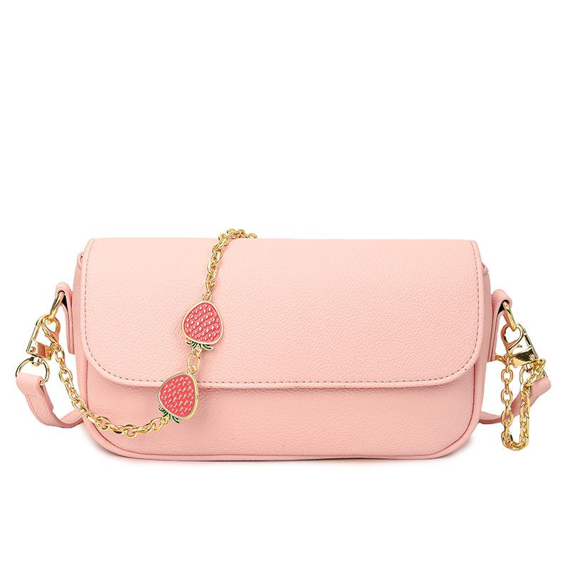 Fashion and Casual Simple Texture Baguette Bag Summer New Women's Shoulder Messenger Bag Small Square Bag