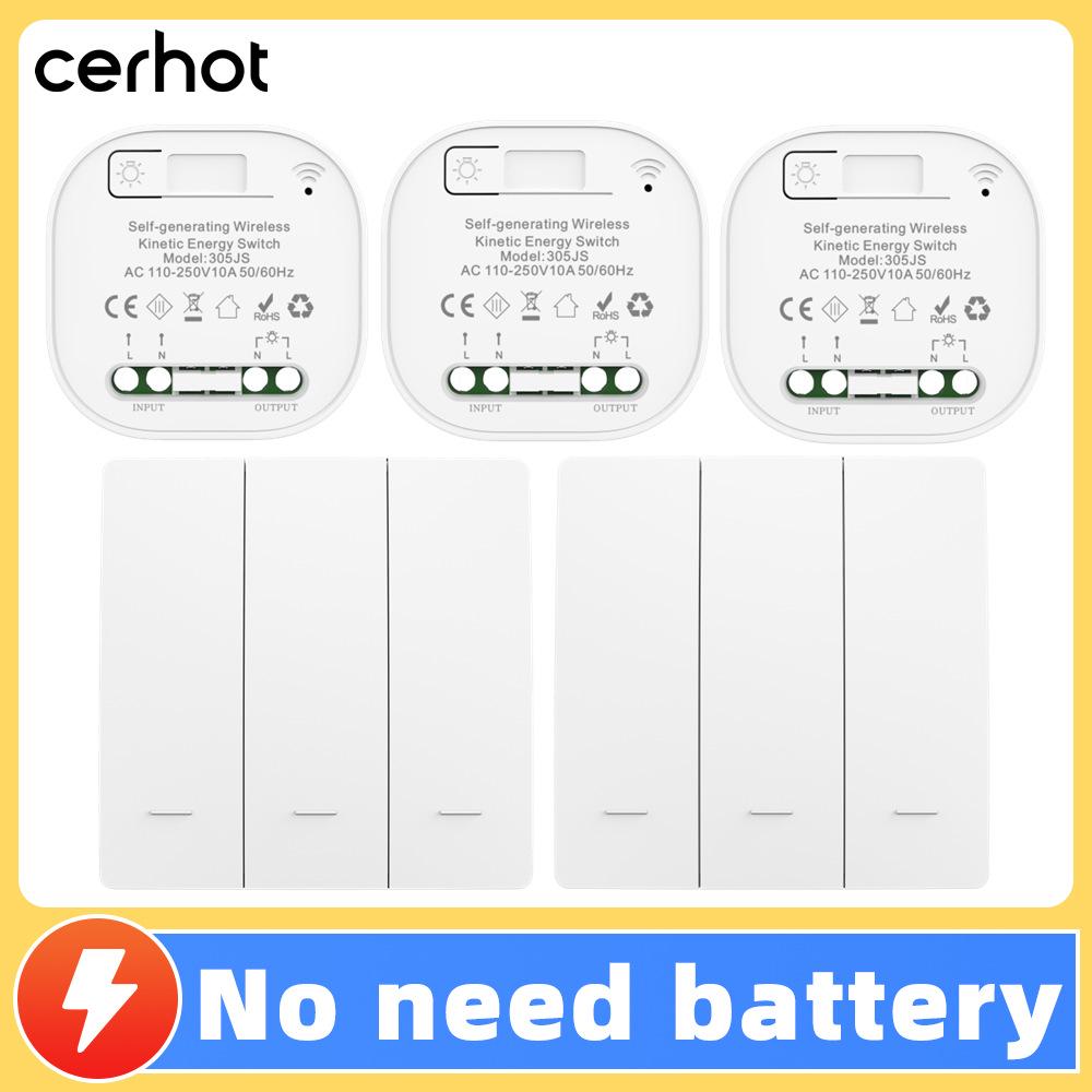 Battery-free, Waterproof, Self-powered Smart Switch; Wireless and Adhesive, Remote Control for Easy Household Use.