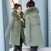 Nowość - damski gruby płaszcz typu parka, długa kurtka zimowa z kapturem i bawełnianym wypełnieniem
