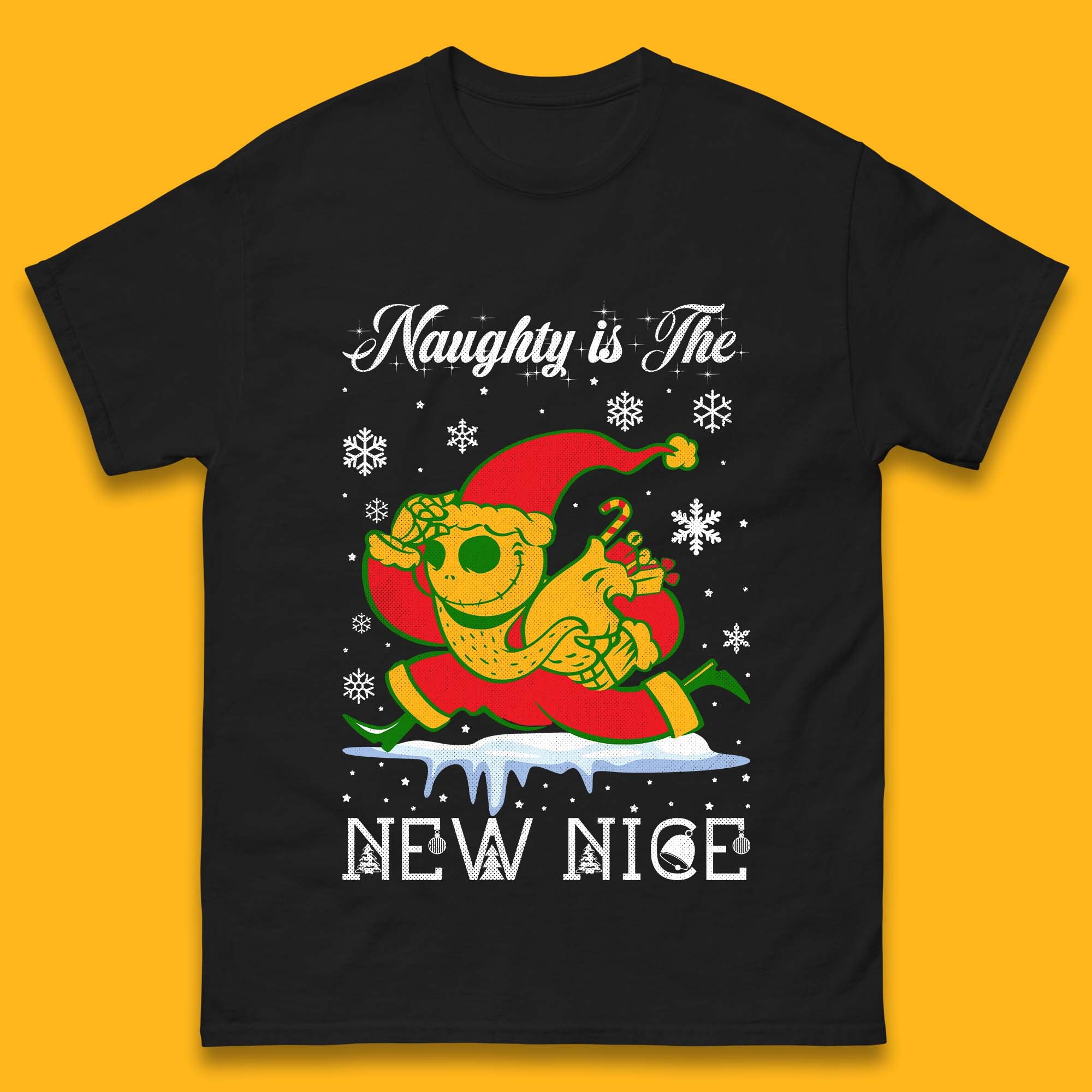 

Santa Jack Skellington Christmas Mens T-Shirt Womens Tops Tees S