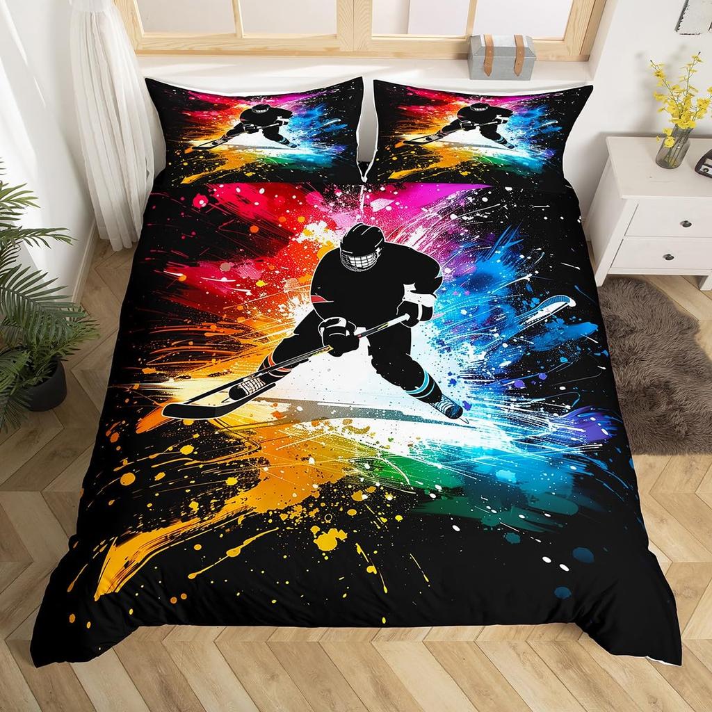 Povlak na přikrývku Hokejový stadion Hokejová ložní souprava Grafiti Hokejista Povlak na přikrývku Zimní Míčové sporty Událost Povlak na přikrývku