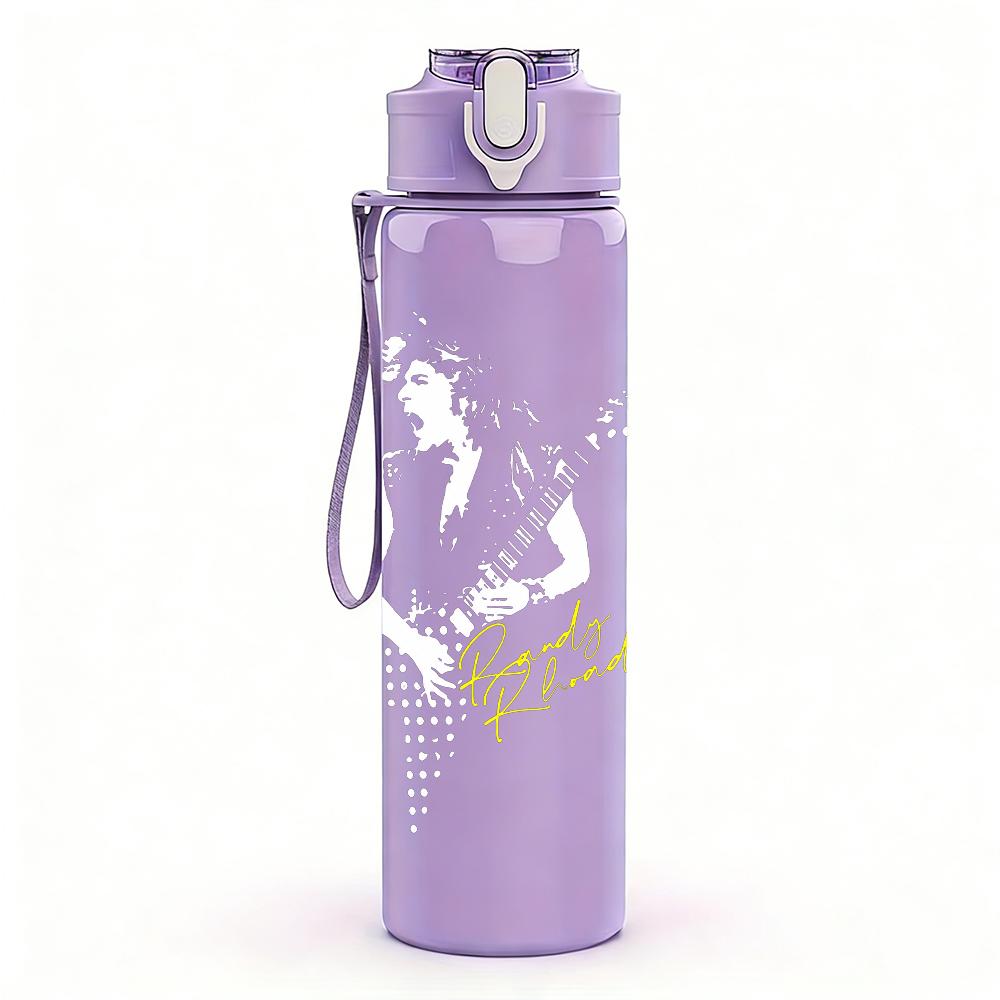 1PC Kiss of life dark band text print 750ml colorful plastic sports water bottle leakproof pop up lid with straw for outdoor work home use