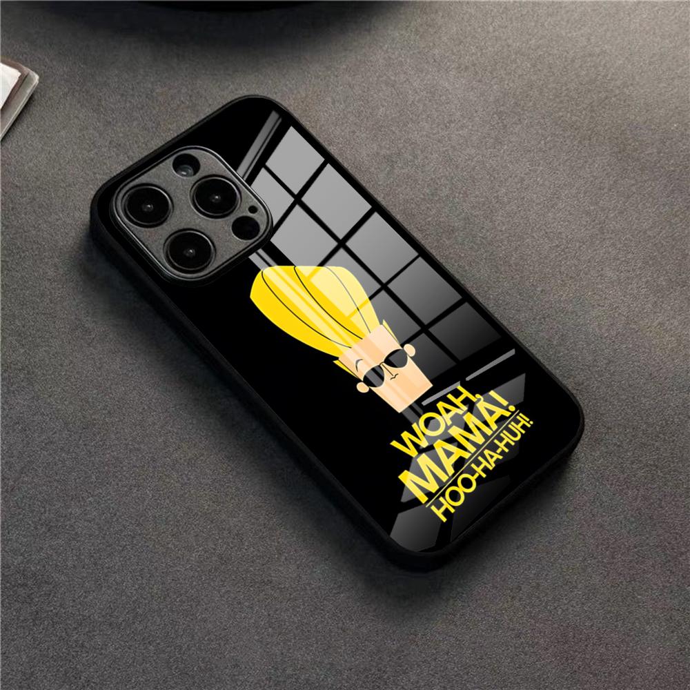 Johnny Bravo Anime Phone Case For 17 Pro Max IPhone 16 Pro 14 12 11 13 Mini X XR XS 15 Plus SE Glass Cover