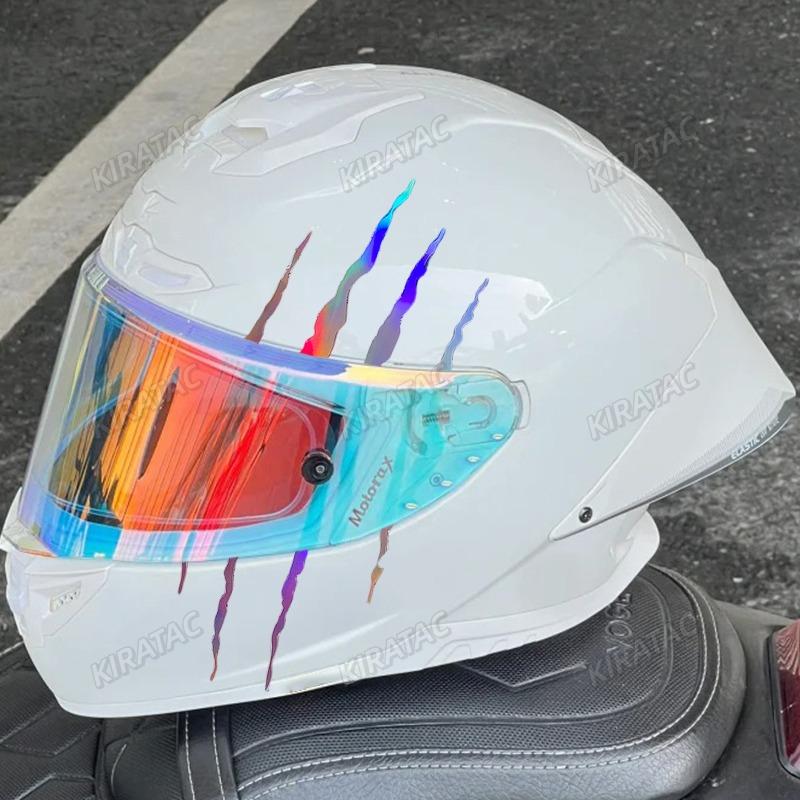1 Stück Monster-Kralle-Kratzer Rosa Laser Motorradhelm-Aufkleber DIY Motorrad-Kraftstofftank-Verkleidung Roller Wasserdichte Vinyl-Aufkleber