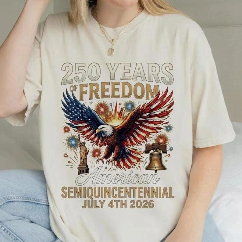 250 Years Independence Day Shirt 250th Anniversary America Patriotic Tee M