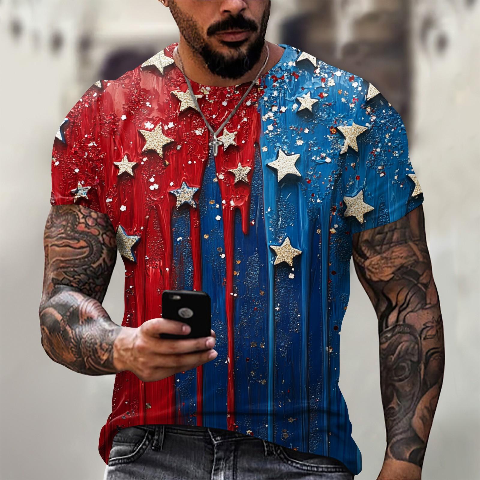 Летняя мужская популярная футболка с круглым вырезом и коротким рукавом с принтом XXXL винный