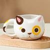 430ml Cartoon Cat Ceramic Mug With Spoon Creative Cute Coffee Milk Tea Breakfast Cup Drinkware Novelty Gifts