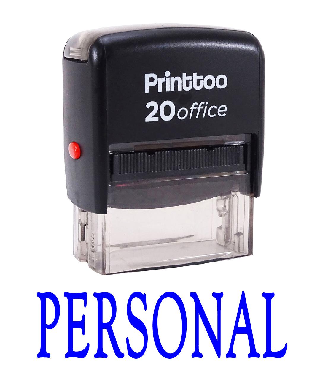 

Printtoo Офісне канцелярське приладдя ПЕРСОНАЛЬНИЙ Автоматичний гумовий штамп на замовлення 14 mm x 38 mm (Approx) синій