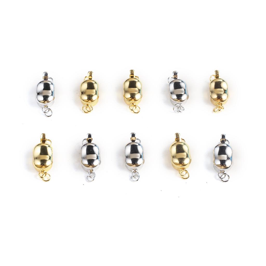 3 szt. Zapięcia w kształcie groszku na naszyjnik bransoletka mosiężna klamra haki złącze dla majsterkowiczów akcesoria do wyrobu biżuterii