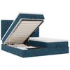 Ottoman Bed with Mattresses Dark Blue 160x200 cm Velvet