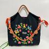 Japanese-Style Embroidered Eco Nylon Shopping Bag - Large Capacity Crossbody/Handheld/Shoulder Tote