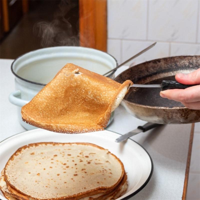 Edelstahl-Spatel Holzgriff Pfannenwender Steak Bratspatel Küchenwerkzeuge Werkzeuge