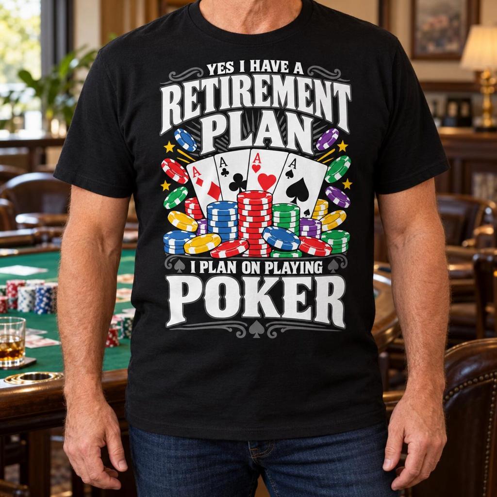 Yes I Have a Retirement Plan Poker Shirt, Funny Retired Card Player Gift, Casino Game Night Tee, Texas Holdem Lover Outfit, Birthday Present