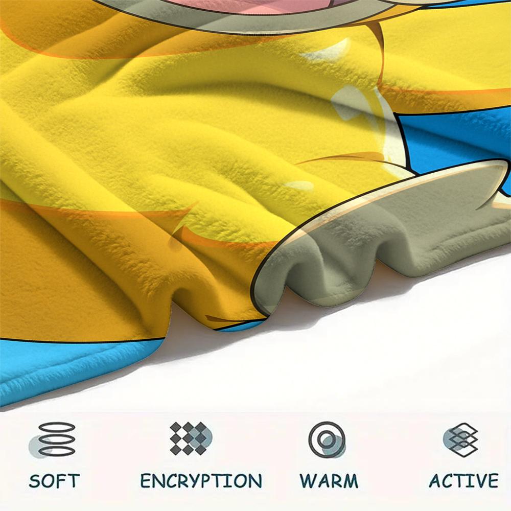 Pokémon Psyduck pattern Flannel Blanket, High quality Comfortable for All Seasons, Home Decor, Warmth and Comfort, Perfect for Gifts.