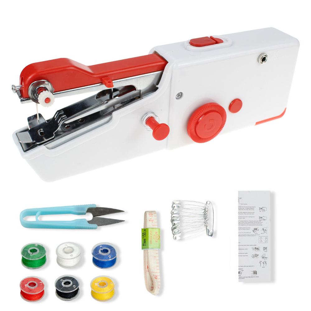 

Мини-портативная ручная швейная машинка для начинающих, мини-электрическая ручная швейная машинка для взрослых, подходит для одежды, тканей, покрывал, DIY для дома и путешествий