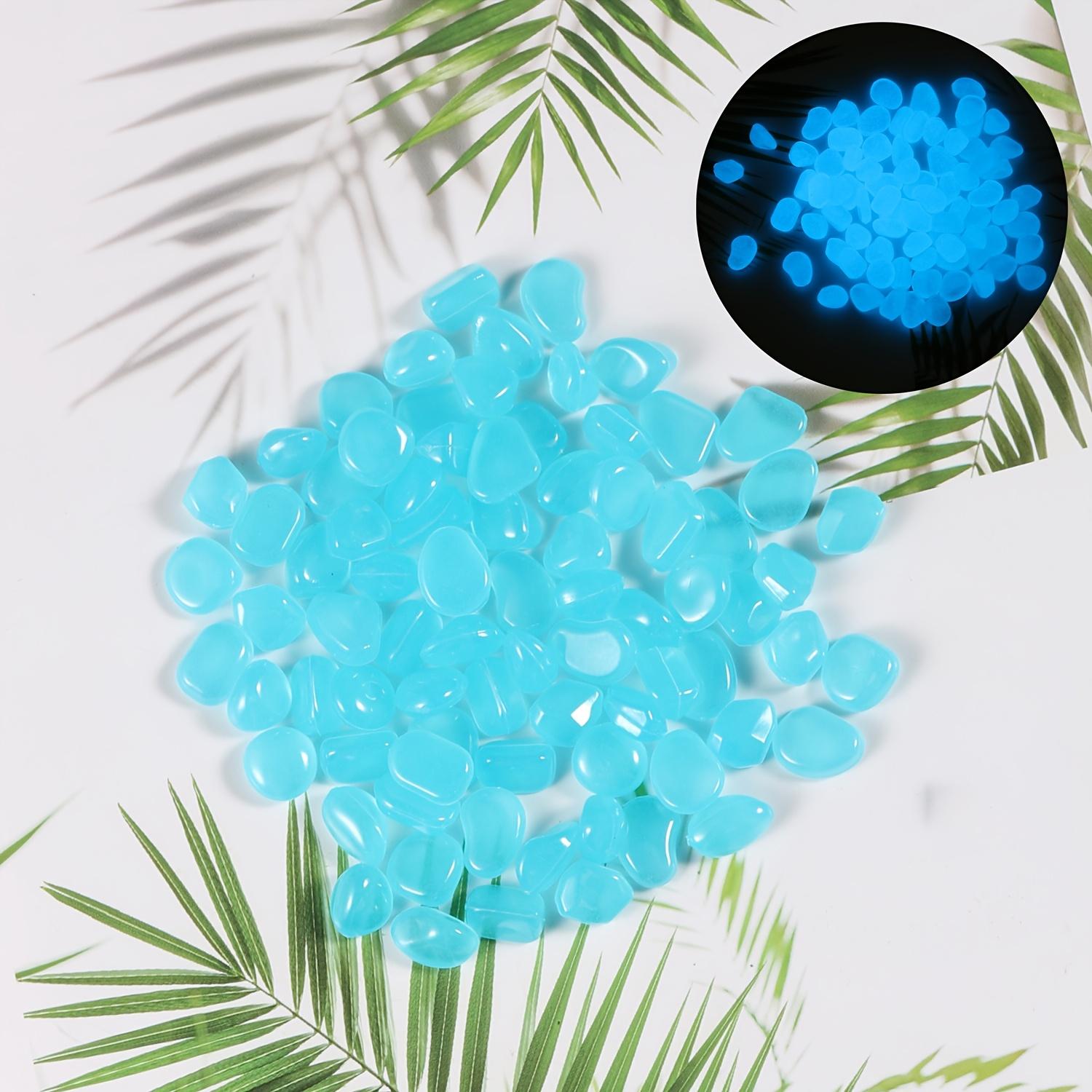 

1000 шт. Светящиеся в темноте пластиковые садовые камешки - Декоративные светящиеся камни для двора, дорожек и аквариума 1000pcs светло-синий