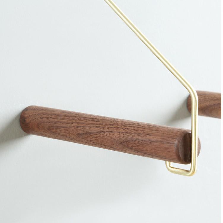 Nordic Wooden Wall-Mounted Clothes Rack with Creative Hooks