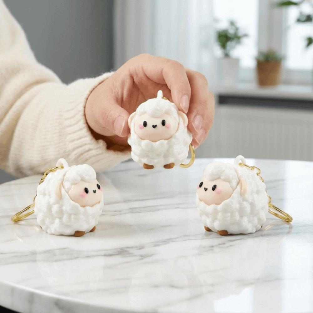 Plastic Cartoon Lamb Bag Charm 3D Printed Fidget Clicker Charm Sheep Fidget Clicker  Adults