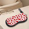 Cute Red Heart Pattern Soft Fabric Sunglasses Case,Portable Lightweight Eyeglasses Storage Pouch,Protective Travel Glasses Holder for Women Girls