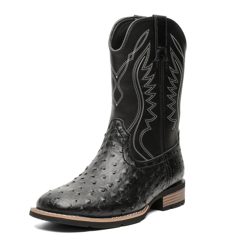 882 Cowboy boots Foreign trade large size men's western cowboy boots European and American retro knight boots