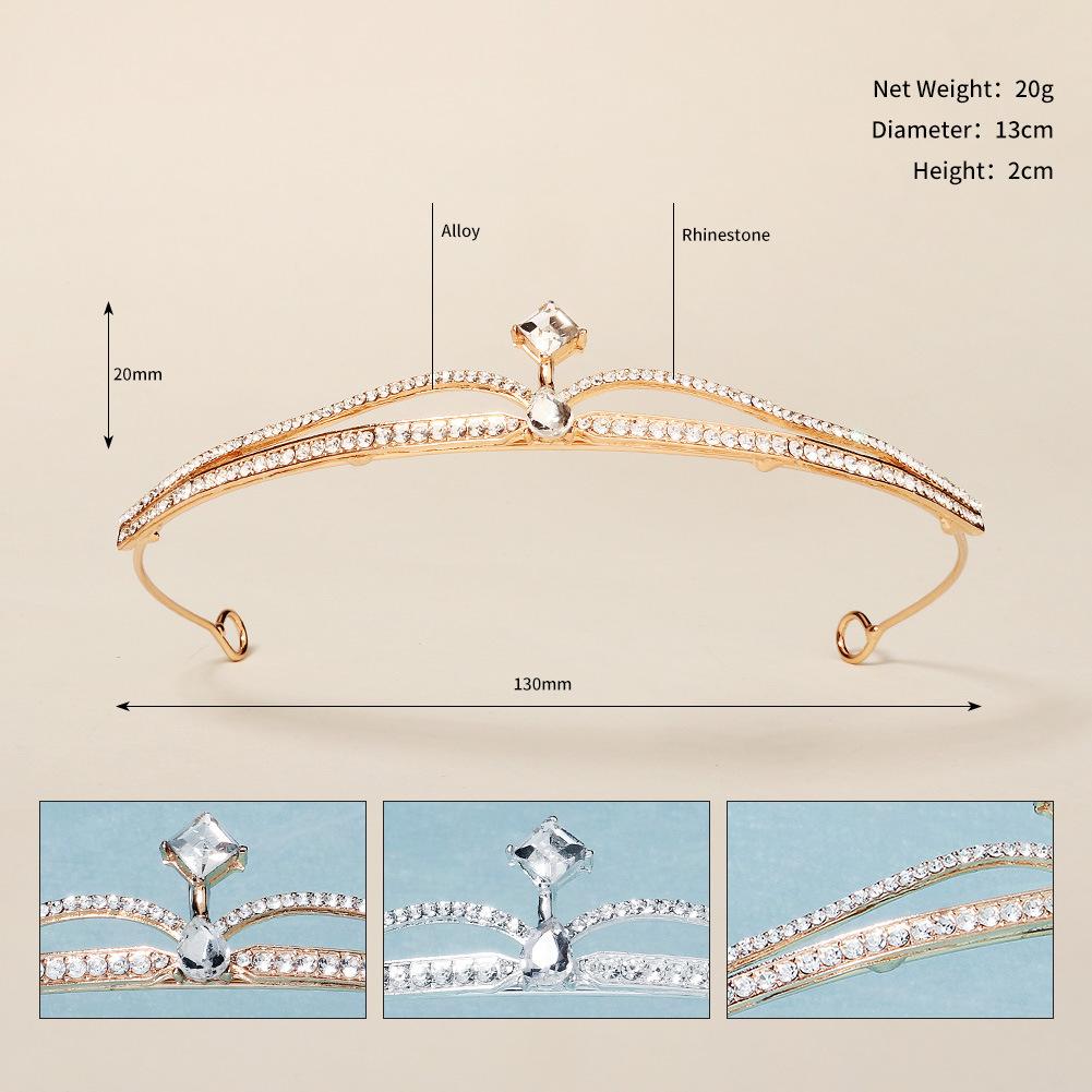 Korean new hair accessories bridal crown, exquisite and simple wedding dress, headdress, dinner, catwalk, headband, photography and makeup crown
